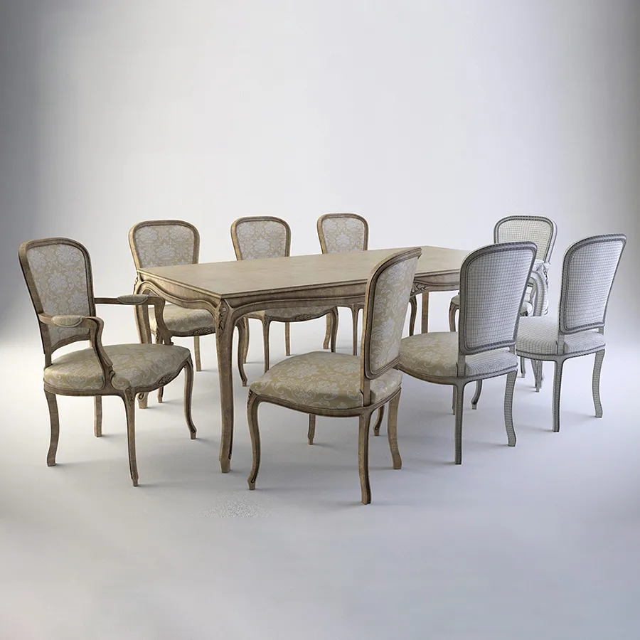 furniture – Table & chairs 010 3ds Max