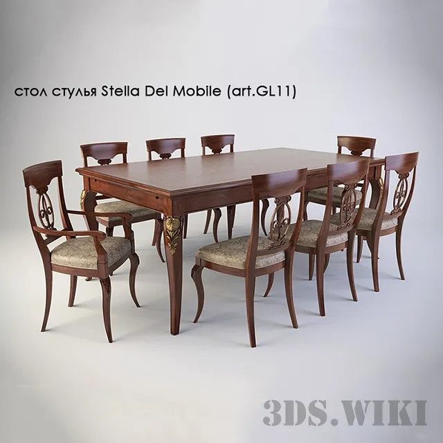 furniture – Table chairs Stella Del Mobile (art.GL11) 3ds Max