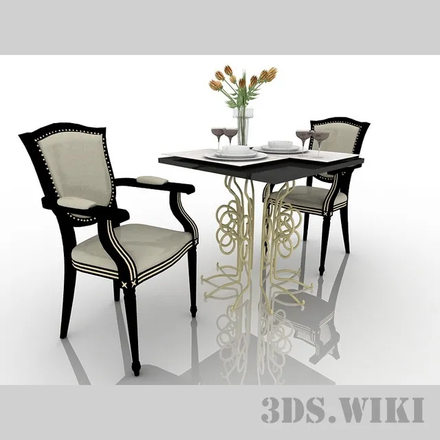 furniture – Table for two with serving 3ds Max