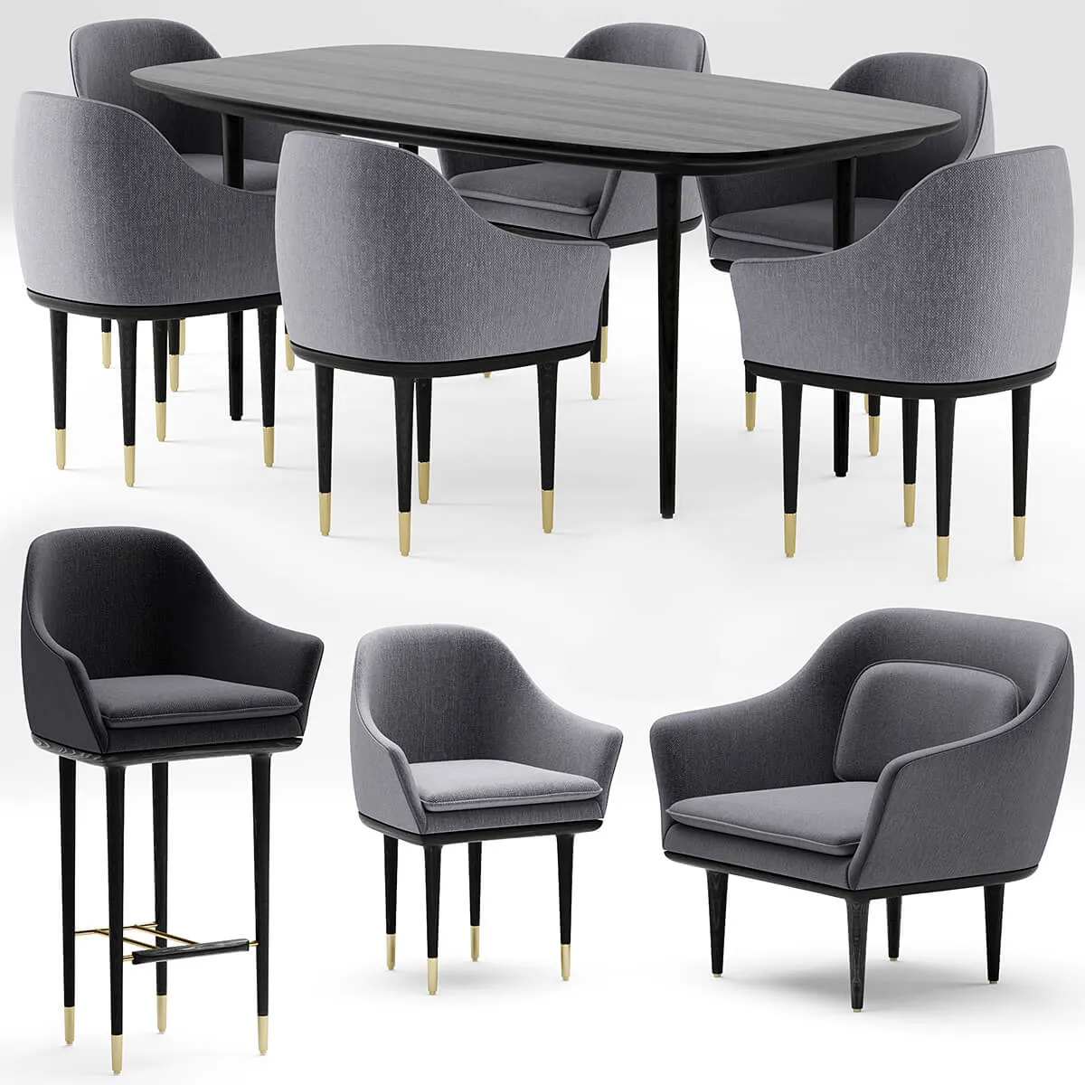 furniture – Table with armchairs 010 3ds Max