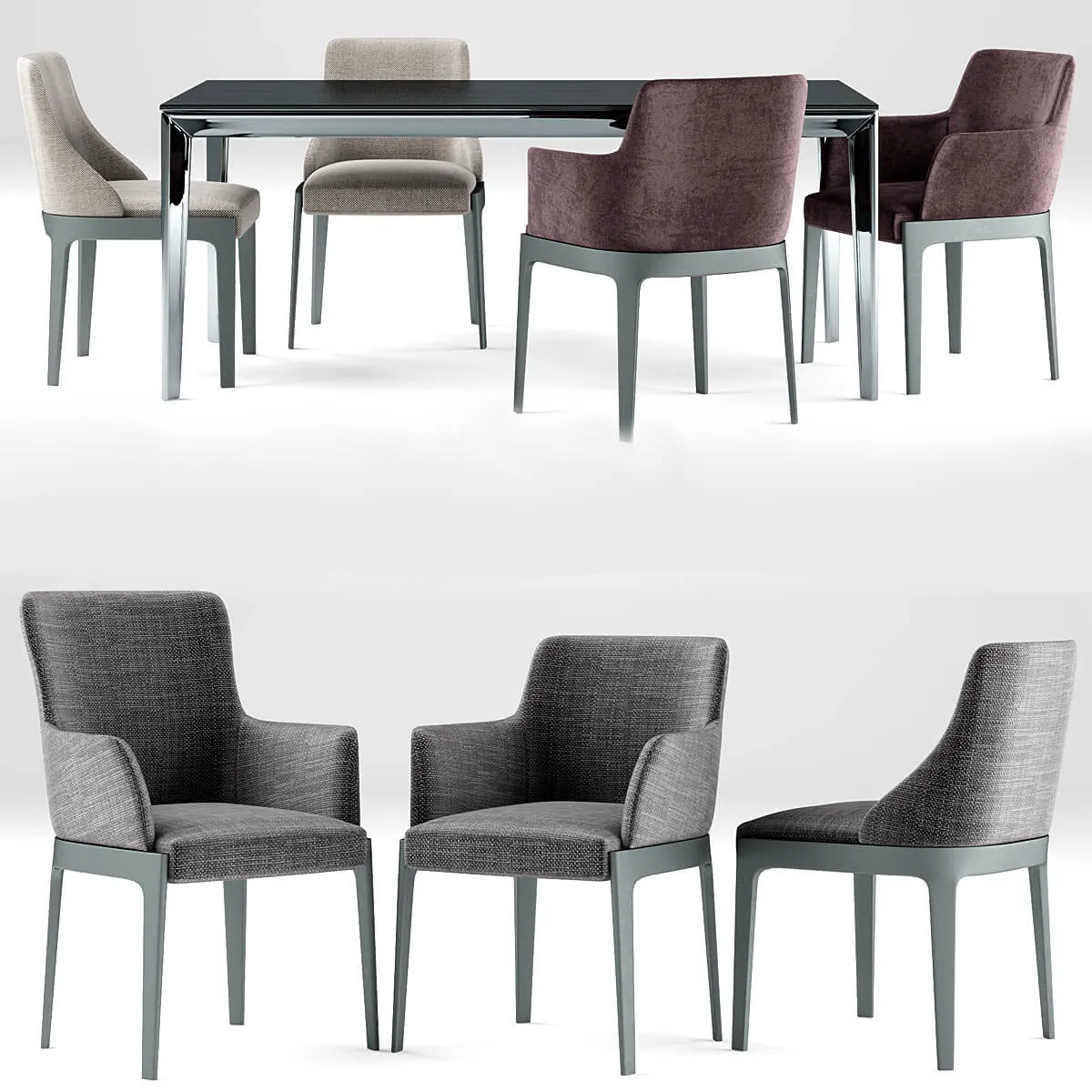 furniture – Table with armchairs 012 3ds Max
