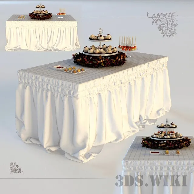 furniture – Table with tablecloth 3ds Max