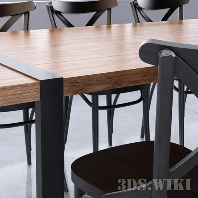 furniture – Table Zanotta Raw & Ton A.S. N150 chair 3ds Max