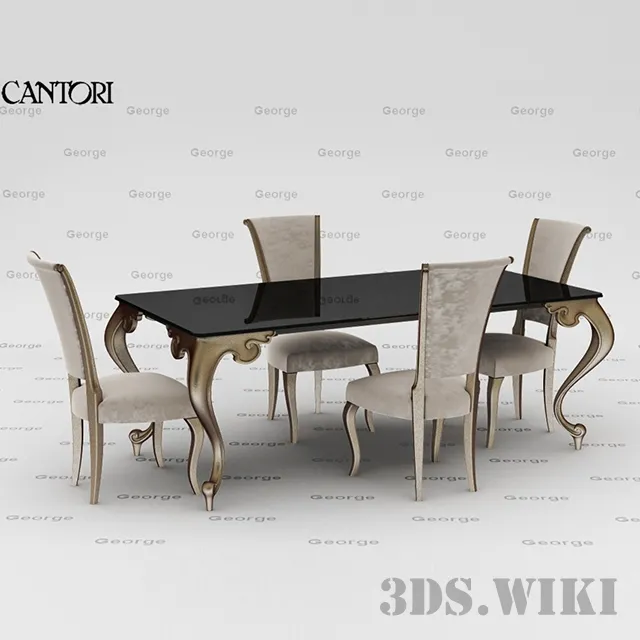 furniture – Tavolo Cantori George table and chair 3ds Max