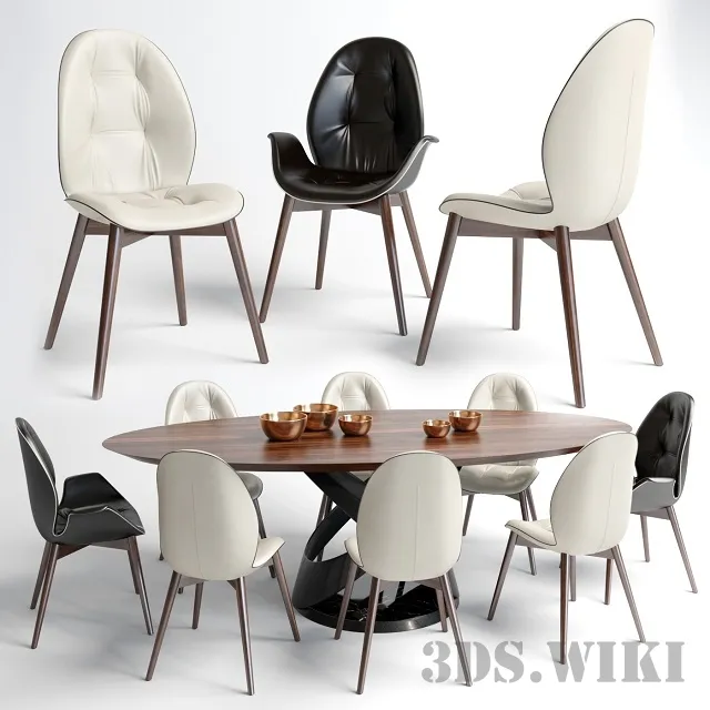 furniture – Tonin Casa Sorrento Chair and Table 3ds Max