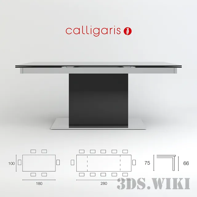 furniture – Transforming table Calligaris Park Glass CS / 4039-GR 3ds Max