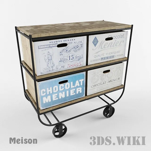 furniture – Tray with wheels Mason 3ds Max