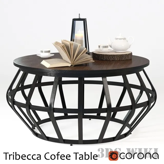 furniture – Tribeca coffee table with decors 3ds Max