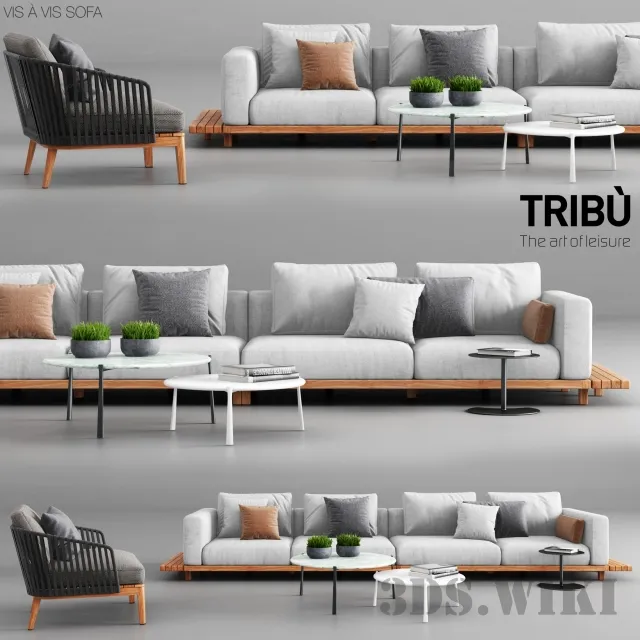 furniture – Tribu Vis a Vis Sofa and Chair 3ds Max