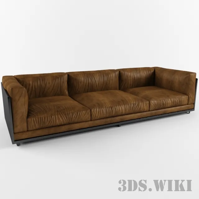 furniture – Triple leather sofa 3ds Max