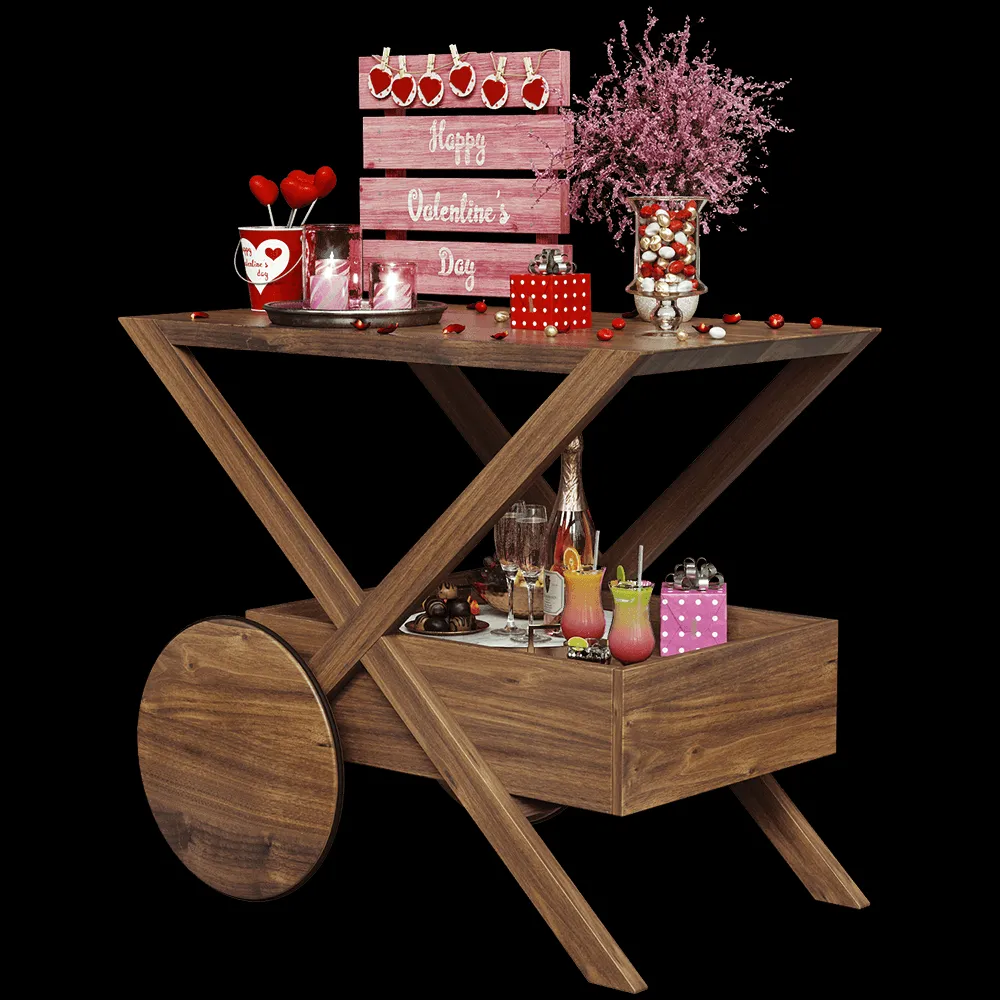 furniture – Trolley with Valentine’s Decorations 3ds Max