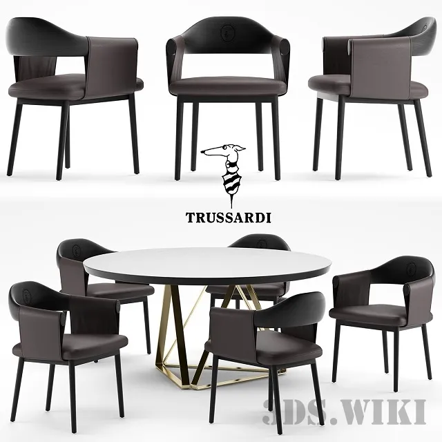 furniture – Trussardi Casa Larzia Chair and Table 3ds Max