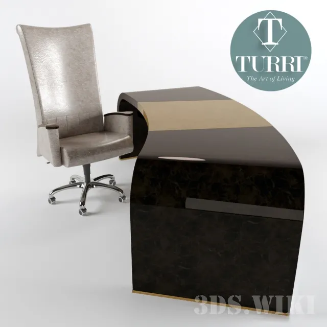 furniture – Turri desk and chair 3ds Max