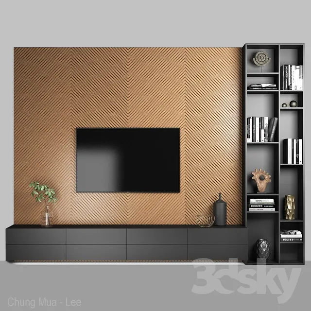 FURNITURE – TV WALL – 3D MODELS – 3DS MAX – FREE DOWNLOAD – 11862