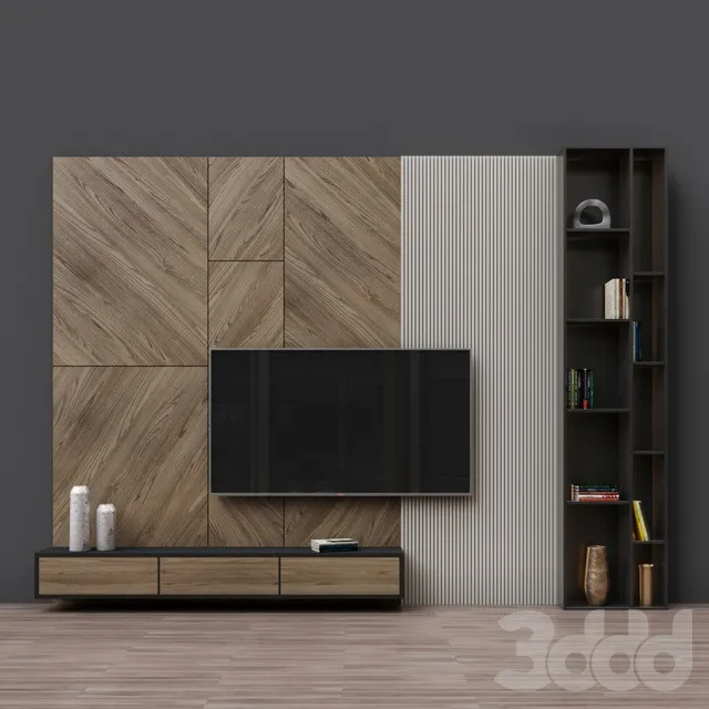 FURNITURE – TV WALL – 3D MODELS – 3DS MAX – FREE DOWNLOAD – 11864