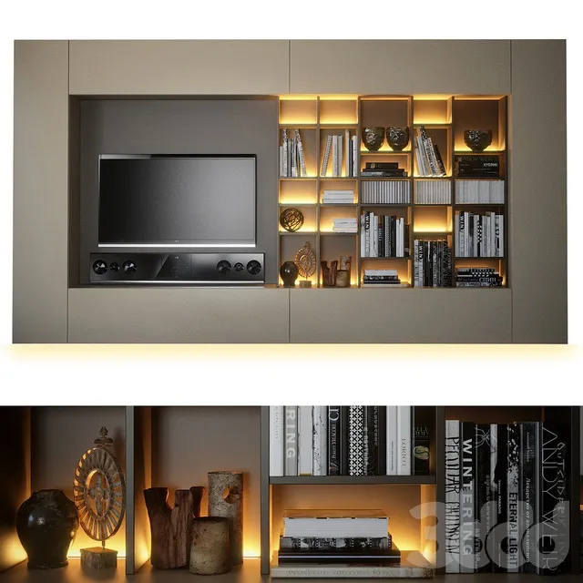 FURNITURE – TV WALL – 3D MODELS – 3DS MAX – FREE DOWNLOAD – 11866