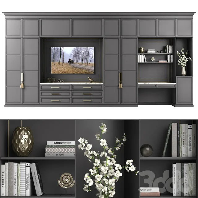 FURNITURE – TV WALL – 3D MODELS – 3DS MAX – FREE DOWNLOAD – 11874