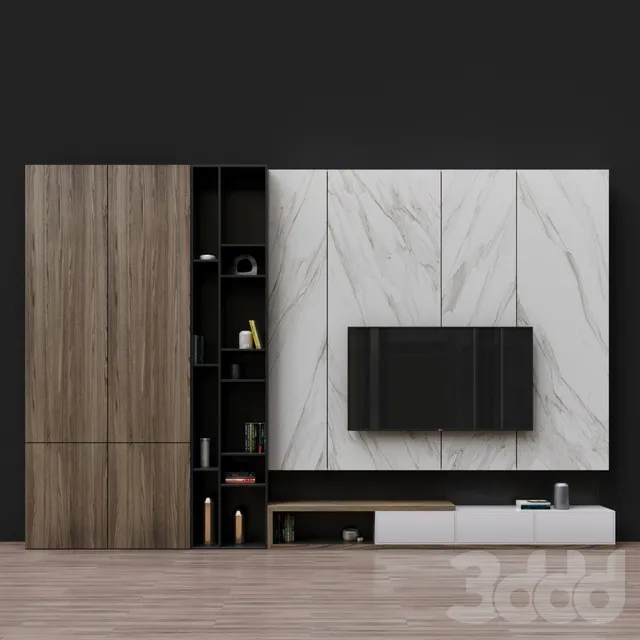 FURNITURE – TV WALL – 3D MODELS – 3DS MAX – FREE DOWNLOAD – 11881