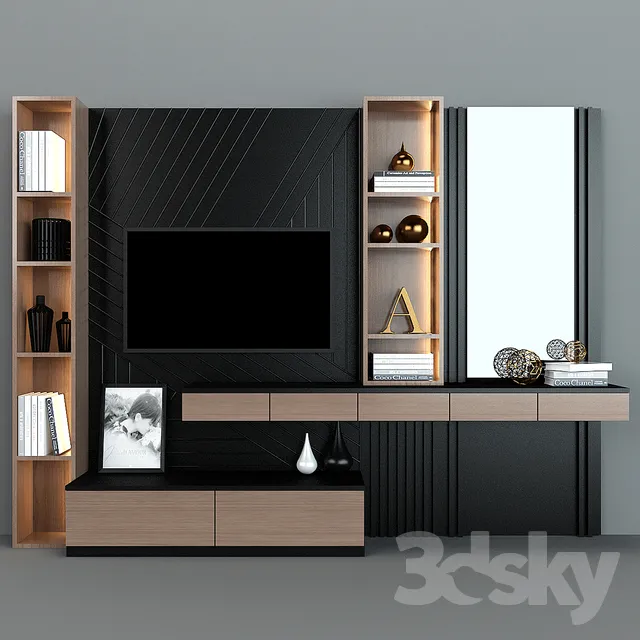 FURNITURE – TV WALL – 3D MODELS – 3DS MAX – FREE DOWNLOAD – 11887