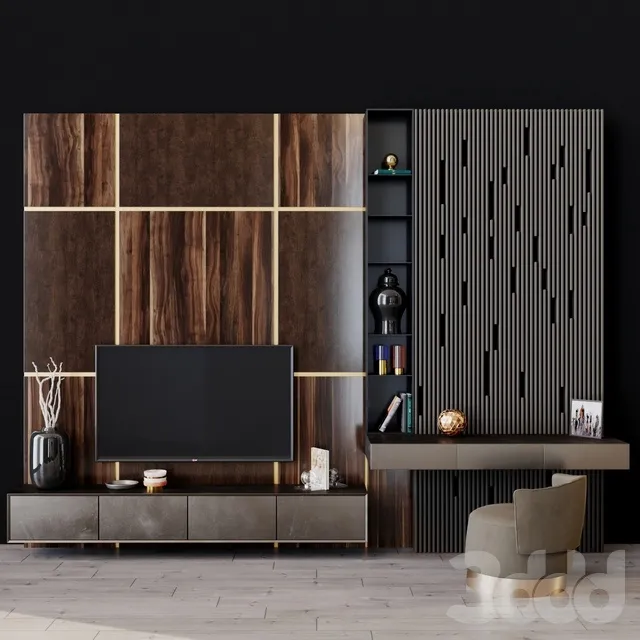 FURNITURE – TV WALL – 3D MODELS – 3DS MAX – FREE DOWNLOAD – 11894