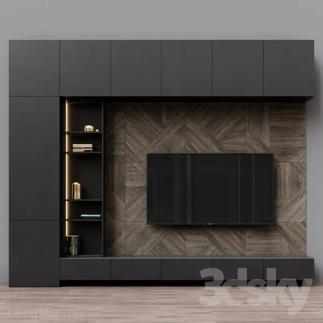 FURNITURE – TV WALL – 3D MODELS – 3DS MAX – FREE DOWNLOAD – 11897