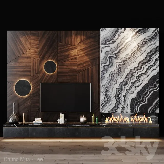 FURNITURE – TV WALL – 3D MODELS – 3DS MAX – FREE DOWNLOAD – 11907