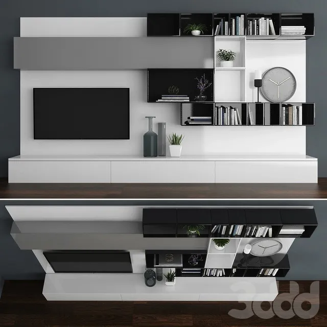 FURNITURE – TV WALL – 3D MODELS – 3DS MAX – FREE DOWNLOAD – 11914