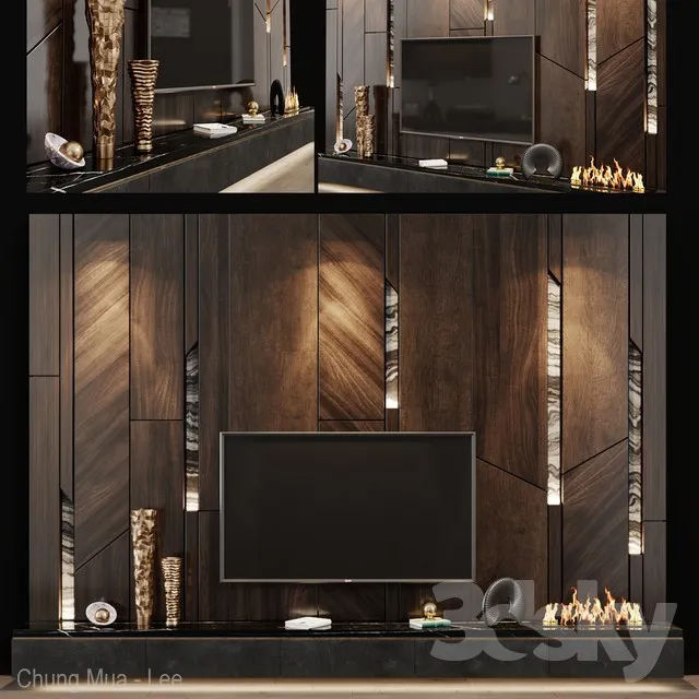 FURNITURE – TV WALL – 3D MODELS – 3DS MAX – FREE DOWNLOAD – 11933