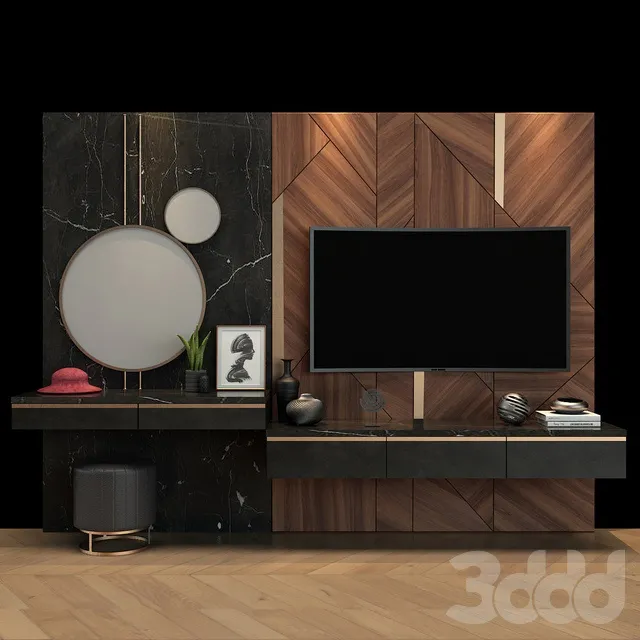 FURNITURE – TV WALL – 3D MODELS – 3DS MAX – FREE DOWNLOAD – 11934