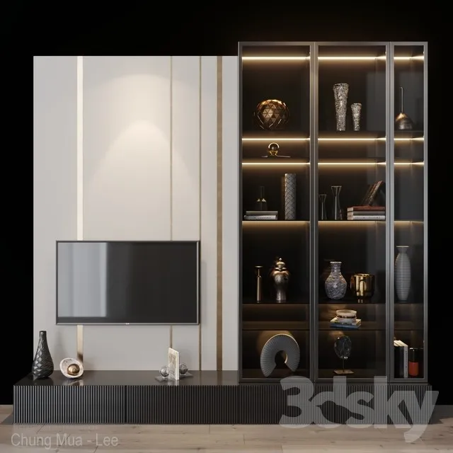FURNITURE – TV WALL – 3D MODELS – 3DS MAX – FREE DOWNLOAD – 11936