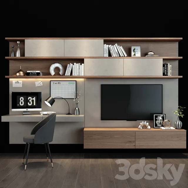FURNITURE – TV WALL – 3D MODELS – 3DS MAX – FREE DOWNLOAD – 11949
