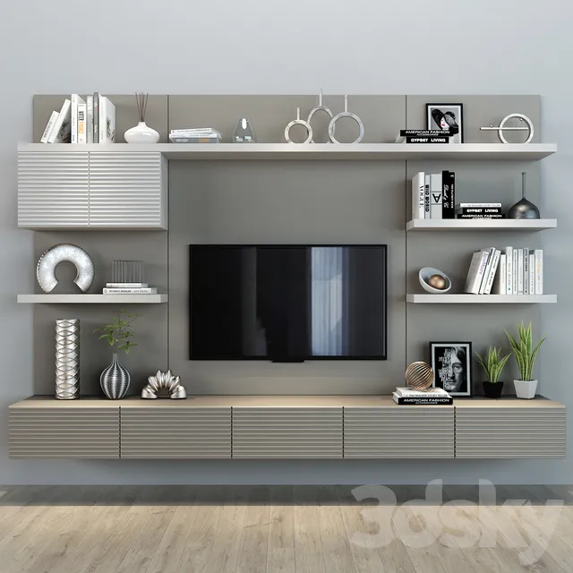 FURNITURE – TV WALL – 3D MODELS – 3DS MAX – FREE DOWNLOAD – 11956