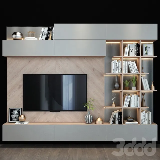 FURNITURE – TV WALL – 3D MODELS – 3DS MAX – FREE DOWNLOAD – 11958