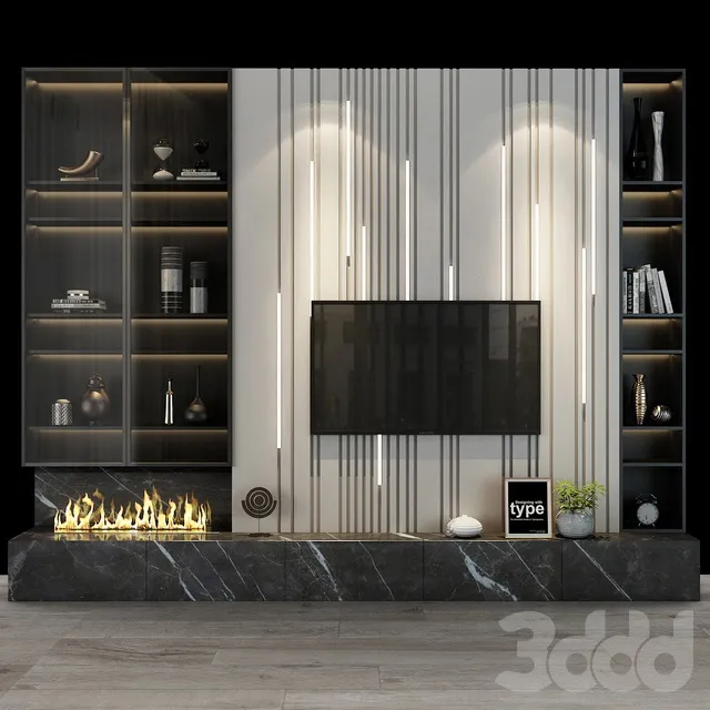 FURNITURE – TV WALL – 3D MODELS – 3DS MAX – FREE DOWNLOAD – 11991