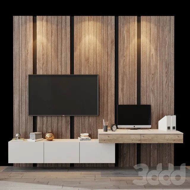 FURNITURE – TV WALL – 3D MODELS – 3DS MAX – FREE DOWNLOAD – 12001