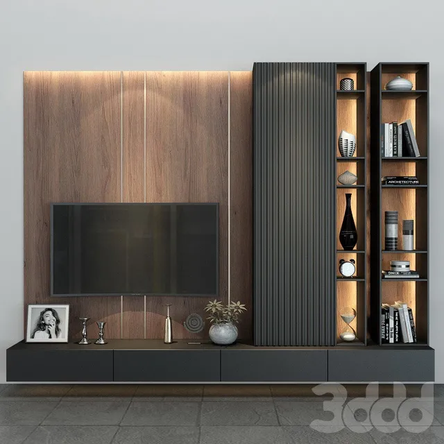 FURNITURE – TV WALL – 3D MODELS – 3DS MAX – FREE DOWNLOAD – 12009