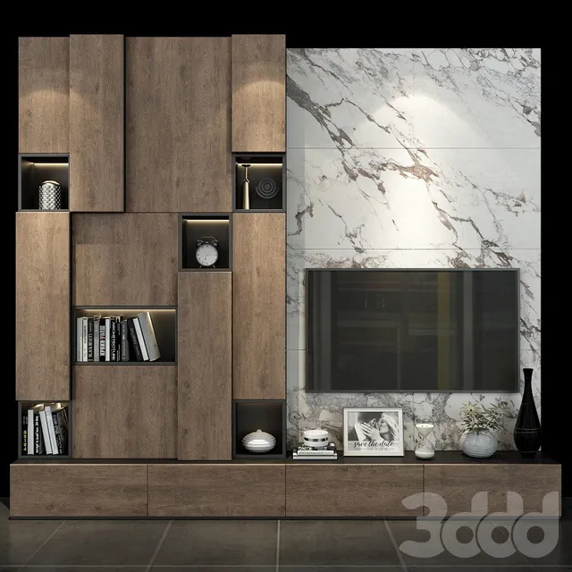 FURNITURE – TV WALL – 3D MODELS – 3DS MAX – FREE DOWNLOAD – 12015
