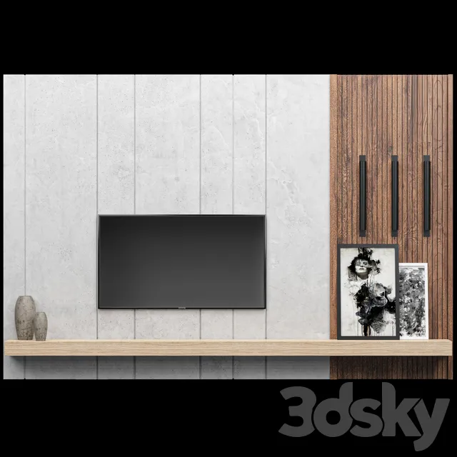 FURNITURE – TV WALL – 3D MODELS – 3DS MAX – FREE DOWNLOAD – 12018