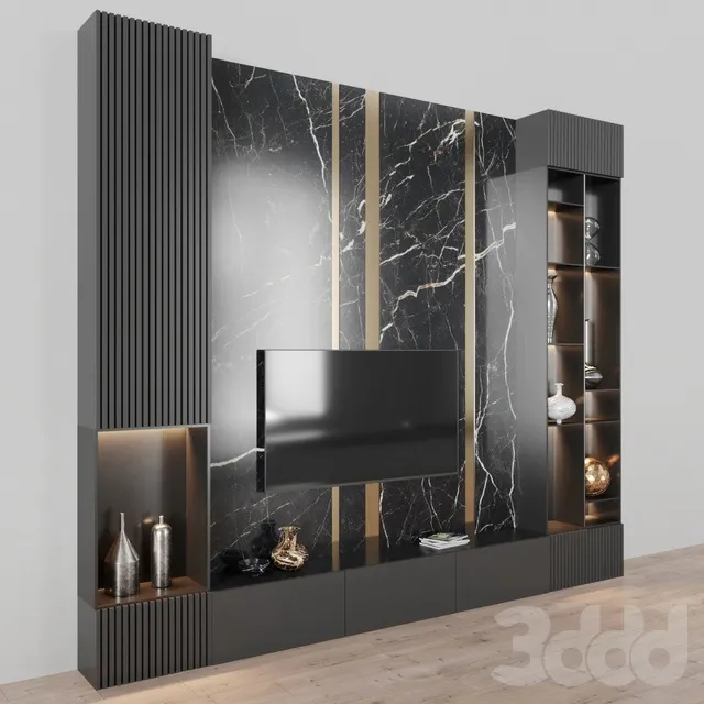 FURNITURE – TV WALL – 3D MODELS – 3DS MAX – FREE DOWNLOAD – 12022