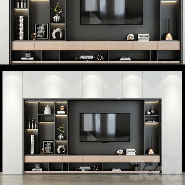 FURNITURE – TV WALL – 3D MODELS – 3DS MAX – FREE DOWNLOAD – 12023
