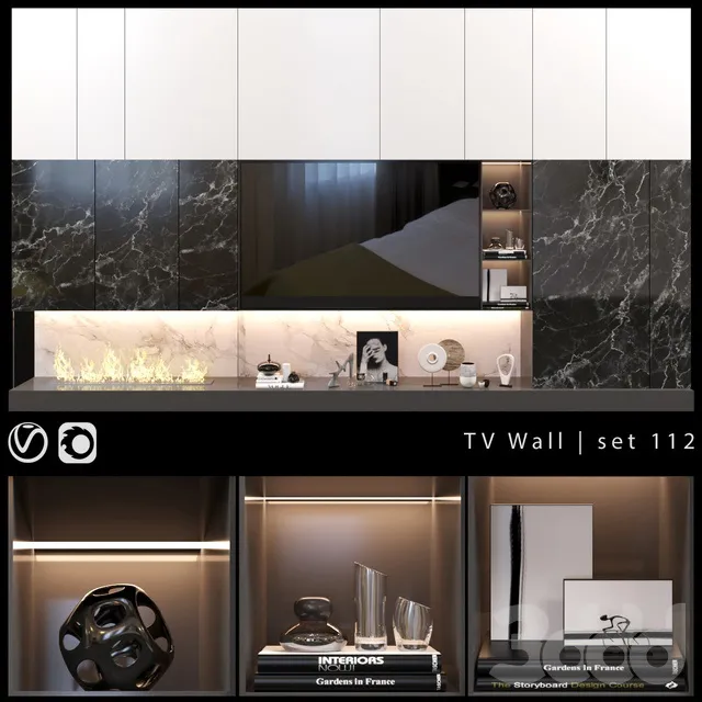 FURNITURE – TV WALL – 3D MODELS – 3DS MAX – FREE DOWNLOAD – 12024