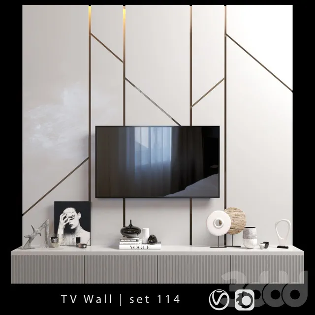 FURNITURE – TV WALL – 3D MODELS – 3DS MAX – FREE DOWNLOAD – 12025