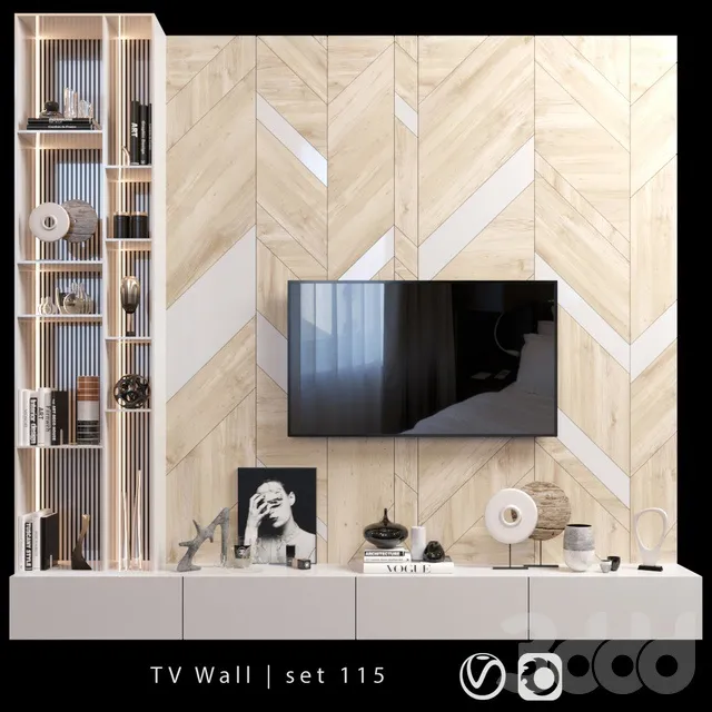 FURNITURE – TV WALL – 3D MODELS – 3DS MAX – FREE DOWNLOAD – 12027