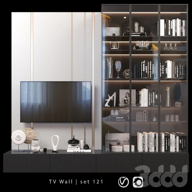 FURNITURE – TV WALL – 3D MODELS – 3DS MAX – FREE DOWNLOAD – 12032