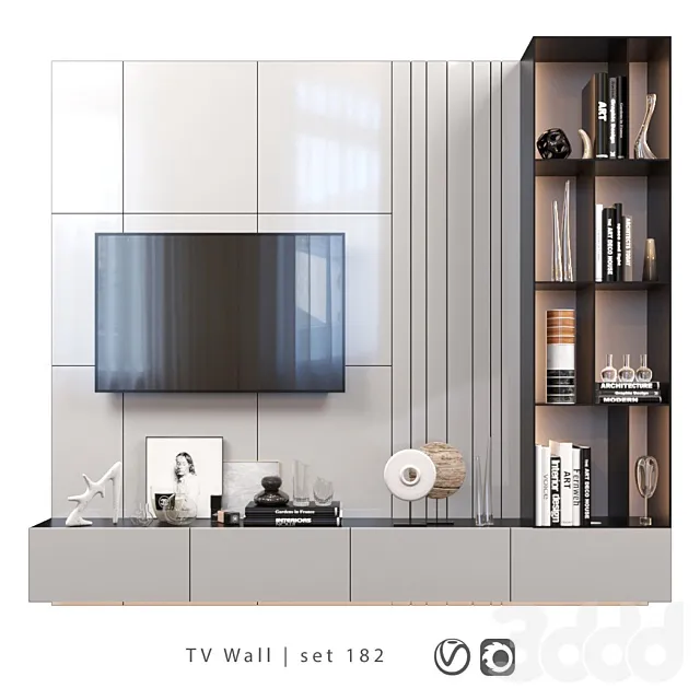 FURNITURE – TV WALL – 3D MODELS – 3DS MAX – FREE DOWNLOAD – 12050