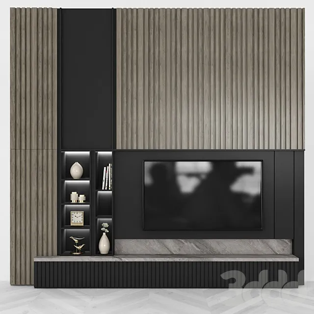 FURNITURE – TV WALL – 3D MODELS – 3DS MAX – FREE DOWNLOAD – 12058