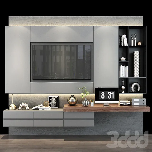 FURNITURE – TV WALL – 3D MODELS – 3DS MAX – FREE DOWNLOAD – 12059