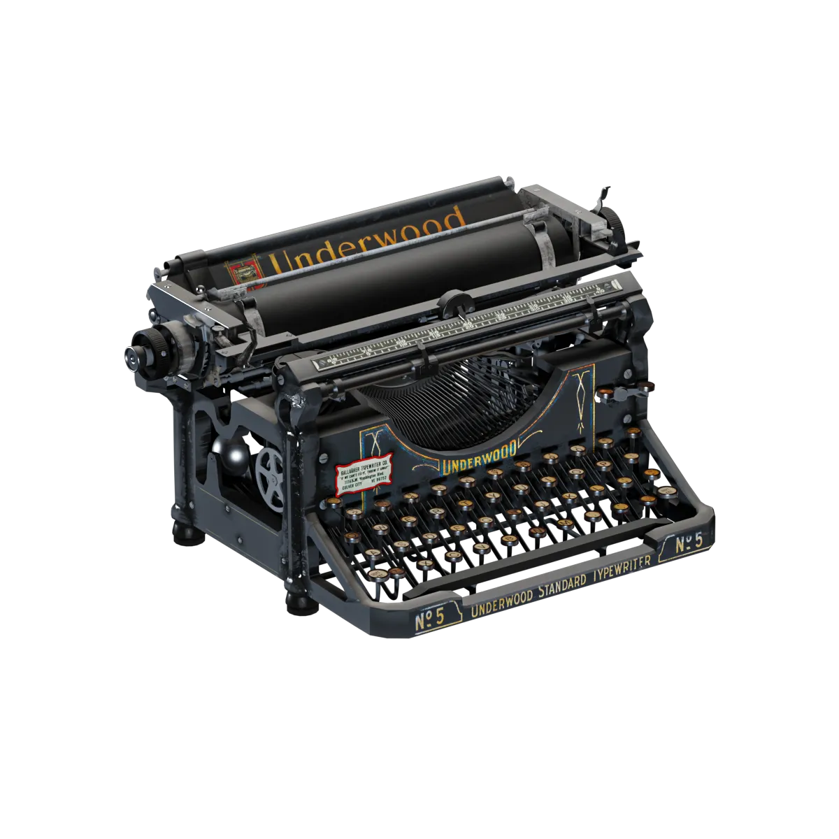 furniture – Typewriter Underwood 3ds Max