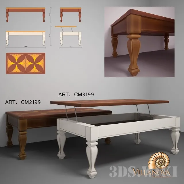 furniture – Villanova tables CM2199 and CM3199 3ds Max