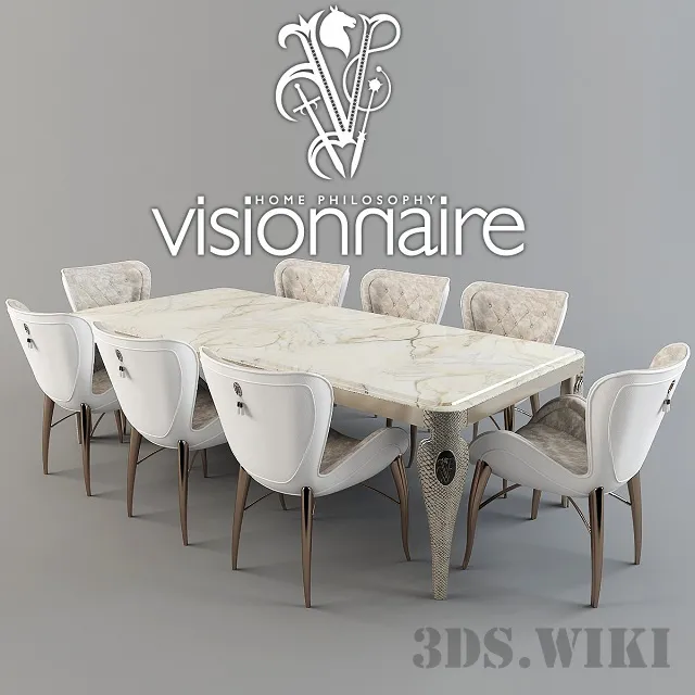 furniture – Visionnaire dining table and chairs 3ds Max